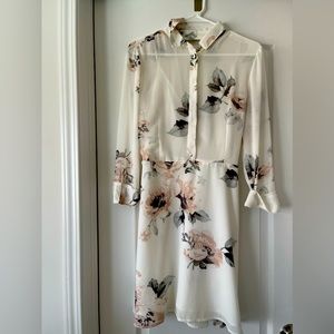 White floral midi dress